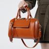 Winter Leather Boston Pillow Bag Casual Handbag Cowhide Shoulder Messenger Women'S Bag