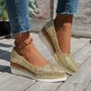 High Heels Women Wedges Shoes Elegant Ladies Party Shoes Brand Pumps Retro Spring Autumn Woman's Platform Wedge Heel