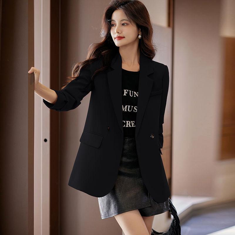 Vestes de costume pour femmes Vêtements Blazer Printemps Automne Manteau Coréen Chic Manches longues Boutons sur mesure Manteaux solides