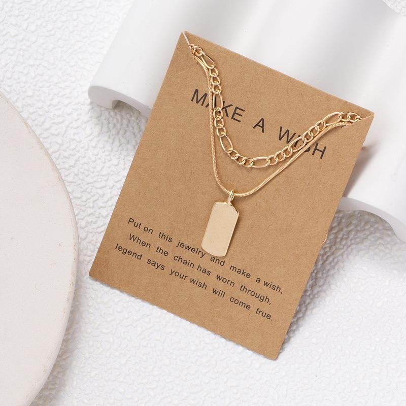Multilayer European Light Luxury Diamond Inlaid Alloy Pendant Necklace For Women