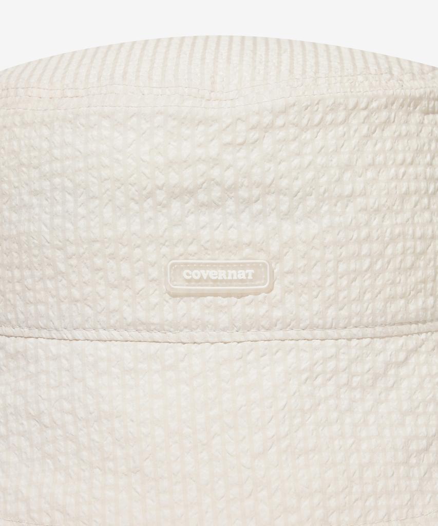 COVERNAT WOMAN Seersucker Bucket Hat Ivory
