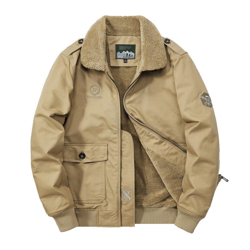 New Spring and Autumn Winter Men's Padded Jacket Jacket Fleece Thick Padded Jacket Casual Versatile Handsome Jacket Padded Jacket