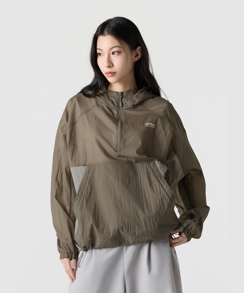 Umbro Sungard Ultralight Hooded Windbreaker Anorak Brown Ur221Cwt44 (B Type)