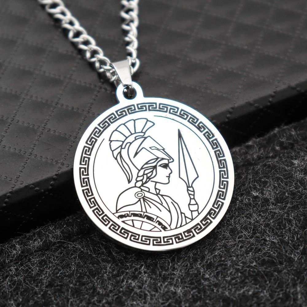 European and American New Ancient Greek Goddess of Wisdom and War Athena Pendant Necklace
