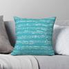 Turquoise Music Notes Square Pillowcase Polyester Linen Velvet Creative Zip Decor Pillow Case Sofa Seater Cushion Cover