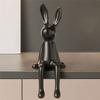 A03F-Bunny Figurine Statue Cute Long Eared Sitting Decor Room Decor For Desk Bookshelf Gift For Friends