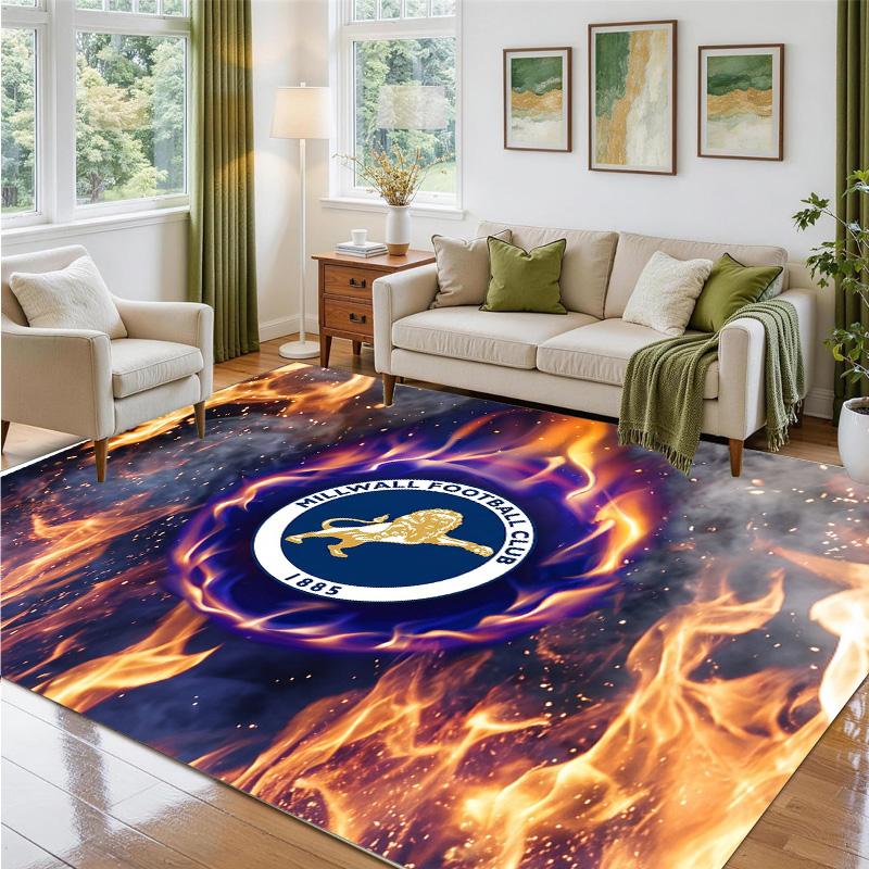 Millwall Voetbal Design Kristalfluweel Tapijt Zacht Decoratief Matje voor Slaapkamer Entree