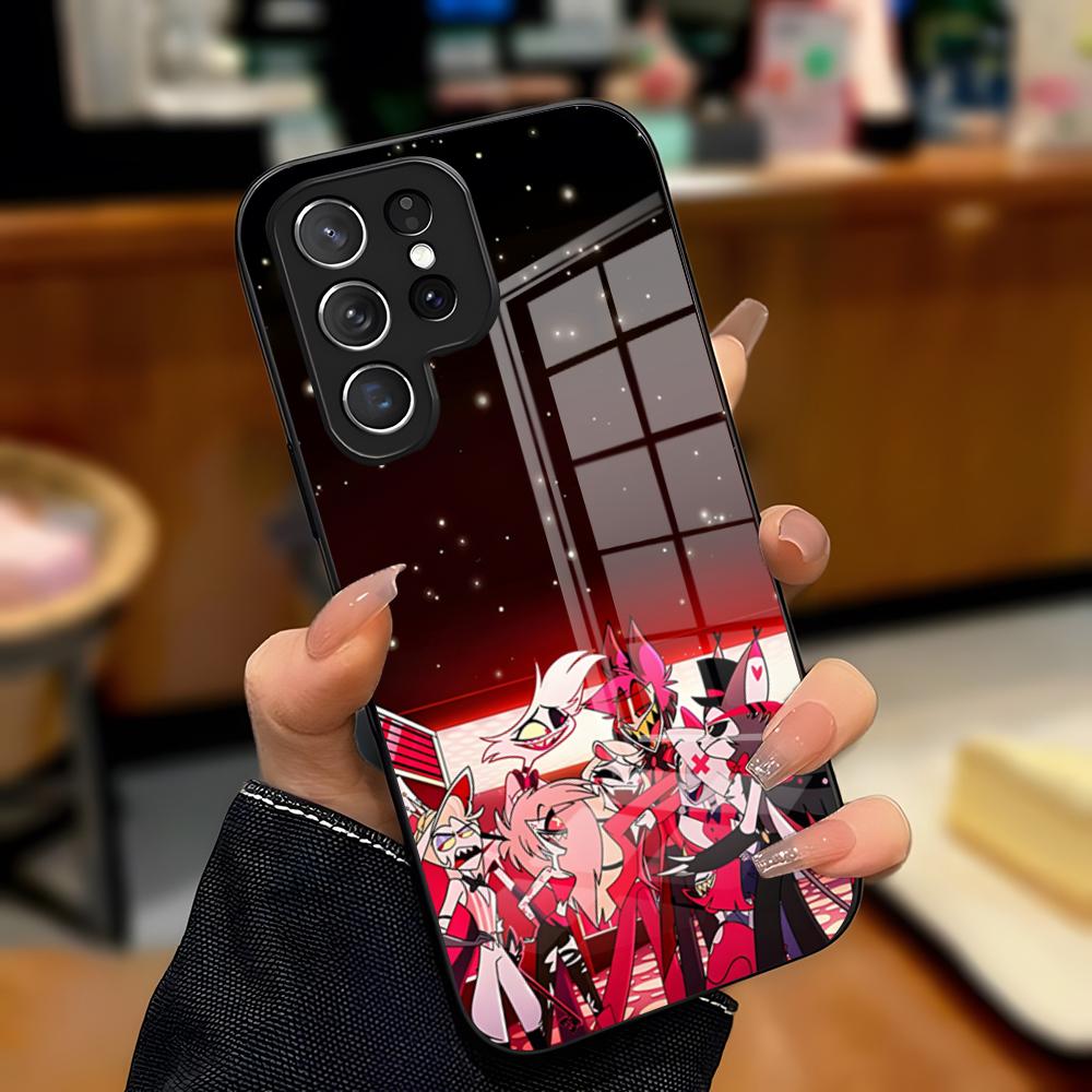 H-Hazbin Hotel Phone Case For Samsung A25 A13 A33 5G A54 A36 A35 A56 A52 A14 Shockproof Glass Cover