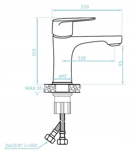 Bathroom Cabinet with Sink, Faucet and Siphon, Standing, Oak Craft Cassandra