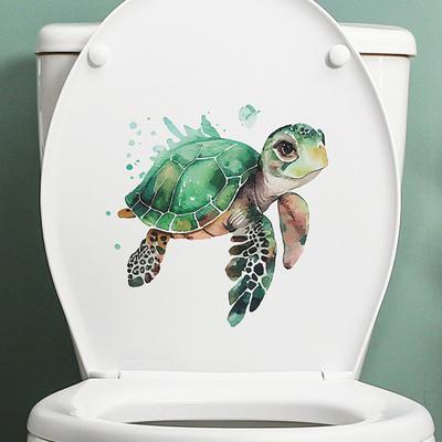 Toilettenaufkleber, abnehmbar, selbstklebend, wasserdicht, PVC, für Wohnzimmer, Badezimmer, Wandkunst, Tier-Toilettendeckel-Dekoration