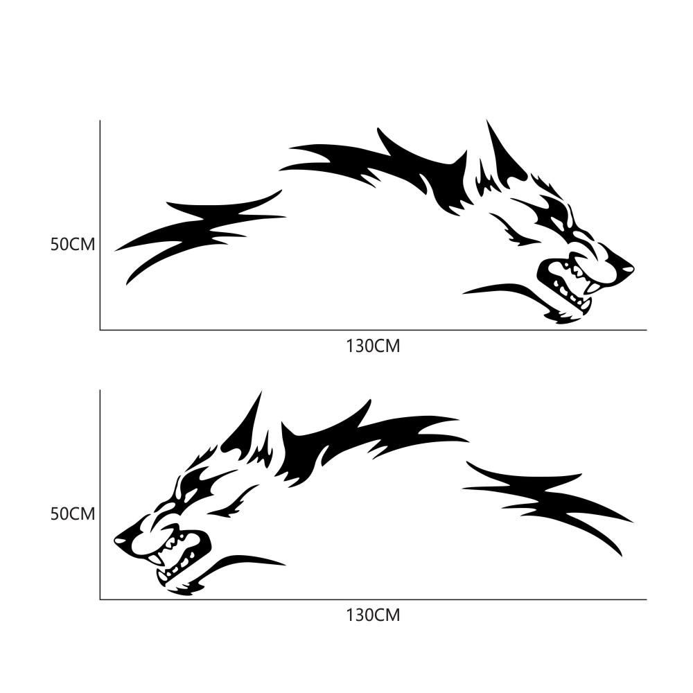 Car Stickers Coyote Wolf Grunge Design Vinyl Decal Door Side Pickup Vehicle Truck 2PC Large Size Car Sticker Set Of