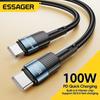 Essager 100W kábel USB typu C do USB C Kábel USB-C PD rýchlonabíjacia nabíjačka pre Macbook Samsung Xiaomi USBC kábel typu C 3M