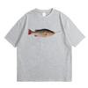 Fish Smoking Funny Vertebrata Lovers Meme Tshirts Unisex Women Casual Cotton Vintage Short Sleeve Tshirt Unisexs Oversized T Shirt