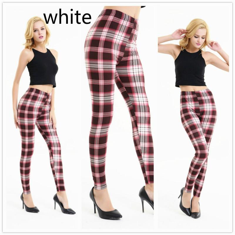 Damen-Leggings, modisch, bedruckt, gestreift, kariert, für Damen, schmale Hosen