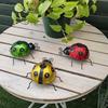 Ladybug Garden Statue Power Outdoor LED Light Solar Decorative Lamp Wrought Iron Landscape
