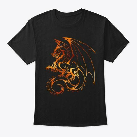 Chinese Zodiac Fire Flame Dragon T-Shirt Made in the USA Size S to 5XL