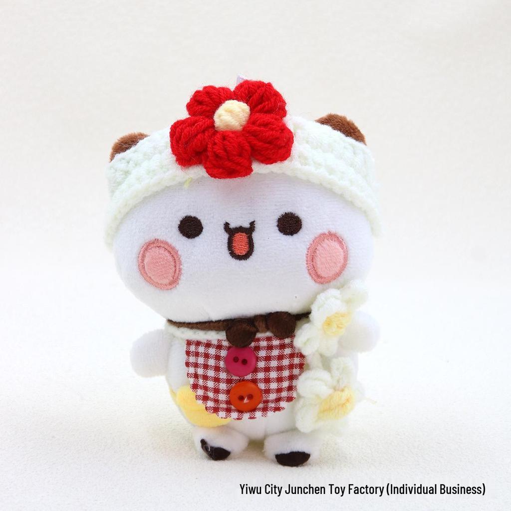 Two Bubu Plush Keychain: Cute Cartoon Couple Pendant, Moe Style Cloth Doll Gift