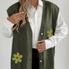 Women's Autumn and Winter Vest Pearl Button Loose Casual Cardigan Sweater Vest