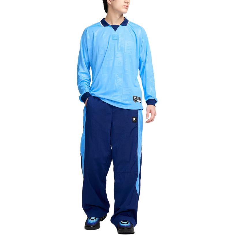 Nike All Over Logo Loose Fit Long Sleeve Football Shirt Men tops Light-Blue HM8988-412