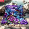 1pc Hummingbird And Flowers 2D Flat Printing Outdoor Blanket - Lightweight Fleece, Suitable for Camping, Picnics, Hiking, Travel, Airplane, Bedroom, O