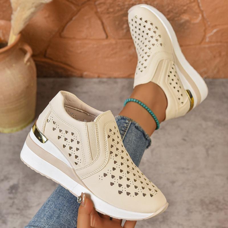 2025 Summer New Arrival Plus Size Women's Shoes Platform Heel Open-Toe Loafers with Built-in Elevation Women's Single Shoes Slip-Ons