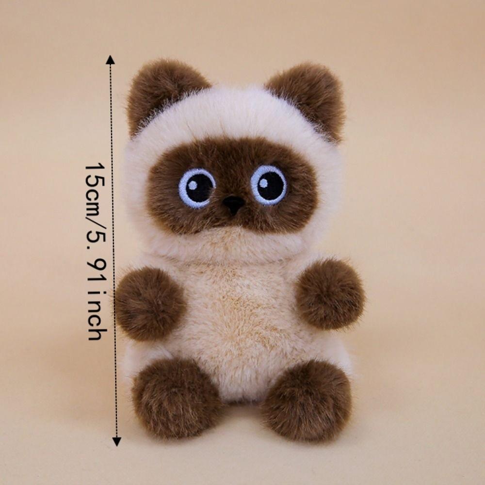 Stuffed Doll Cat Plush Toys Cute Animals Siamese Kitten Doll Bag Charm Cat Pendant Girl Boy