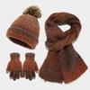 Acrylic Knit Hat Scarf Gloves Set For Fall Casual Womens Fashion Accessory Pack