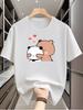 Bubu Dudu T Shirt Unisex Milk Mocha Bear Panda Graphic Tees Summer Couple Matching Clothes Kawaii Cartoon Short Sleeve Tops Y2k