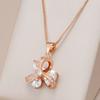 Crystal Flower Pendant Necklace For Women  Rose Gold Color Natural Zircon Accessories Daily Fine Ethnic Jewelry