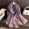 Long Silk Wool Scarf Shawls and Wraps for Women Solid Foulard Pashmina Poncho Female Summer Sunscreen Scarves Hijab Bandana New