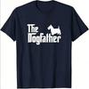 The Dogfather Scottish Terrier Silhouette Grafik T-Shirt Kurzarm Rundhals Shirt für Vatertag reine Baumwolle T-Shirt Unisex