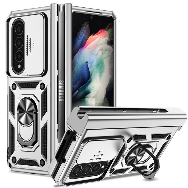 Magnetic Ring Holder Cell Phone Case For Samsung Galaxy Z Fold 4 5g Fold4 Zfold4 Lens Protective Cover For Samsung Z Fold4