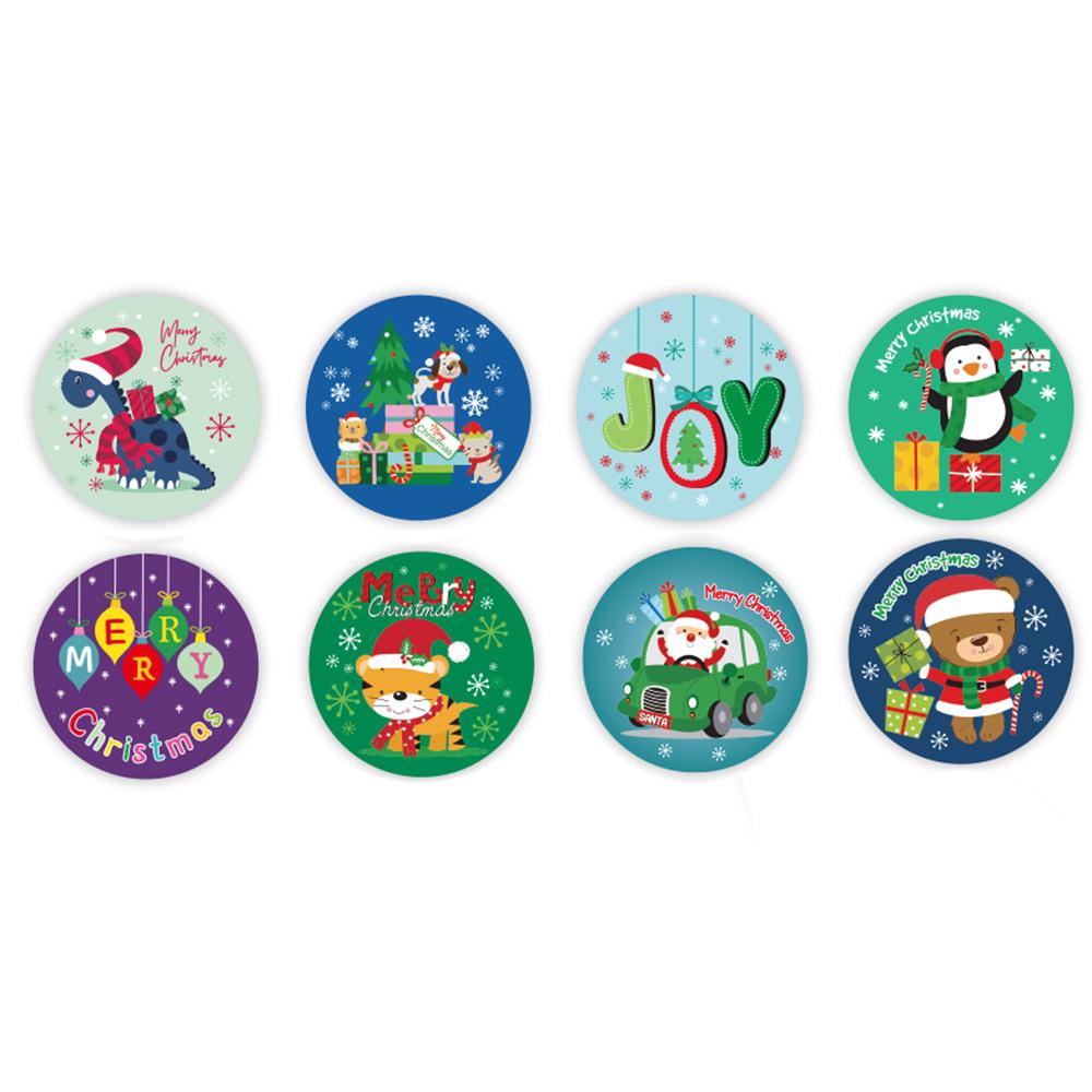 100-500pcs Merry Christmas Stickers Christmas Tags Stickers for Kids Gift Baking Package Envelope Stationery Decor 1 Inch Round