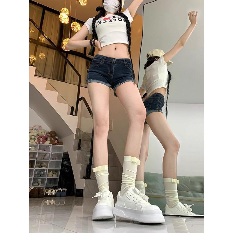 Summer Plus Size Plump Girls Denim Shorts Women's Hipster Navel Elastic Skinny Slimming Hip-Wrapped Millennium Curling Hot Pants