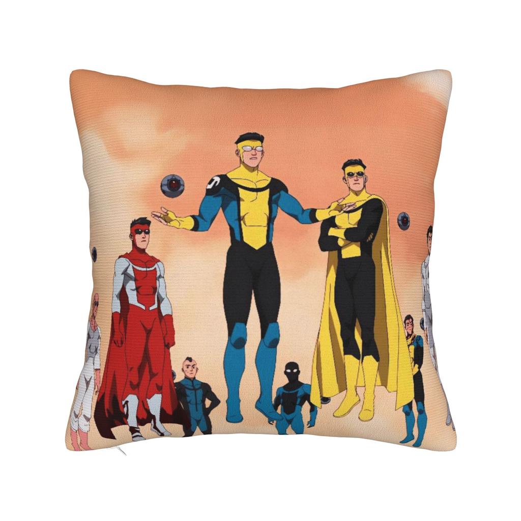 Anime Invincibles Pillow Case Retro Trendy Pillow Cover Comfy Pillowcases For Living Room Sofa
