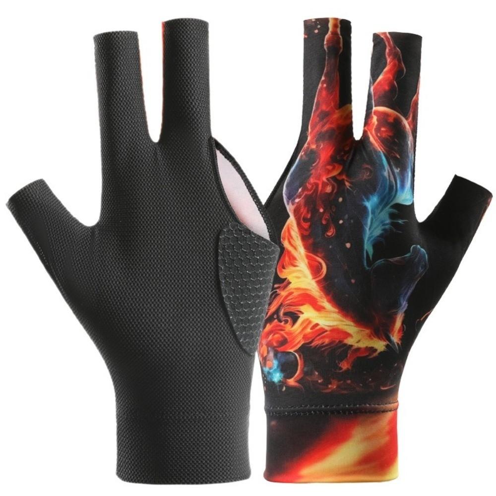 Non Slip Billiards Glove Elastic Billiard Training Gloves Three Fingers Glove  Fitness Accessories