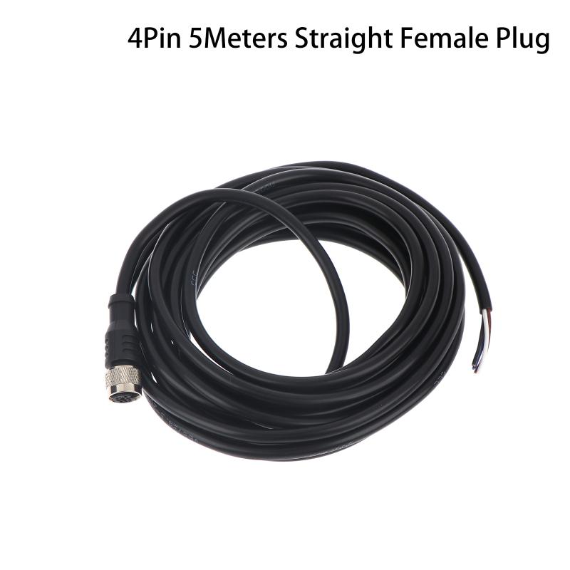 2/5 Meter Luchtvaartstekker Kabel 4-pins Luchtstekker Kabel Met Rechte Of Gebogen Vrouwelijke Kop Gebruikt Voor M12 M18 Inductieve Naderingsschakelaar