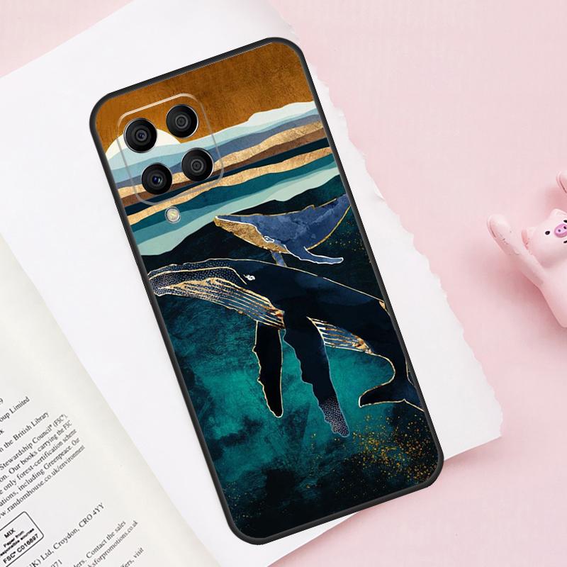 Whale Fish Wave Sea For Samsung Galaxy M31 M32 M12 M52 M13 M33 M53 M11 M51 M15 M55 M14 M34 M54 M30s M20 Case