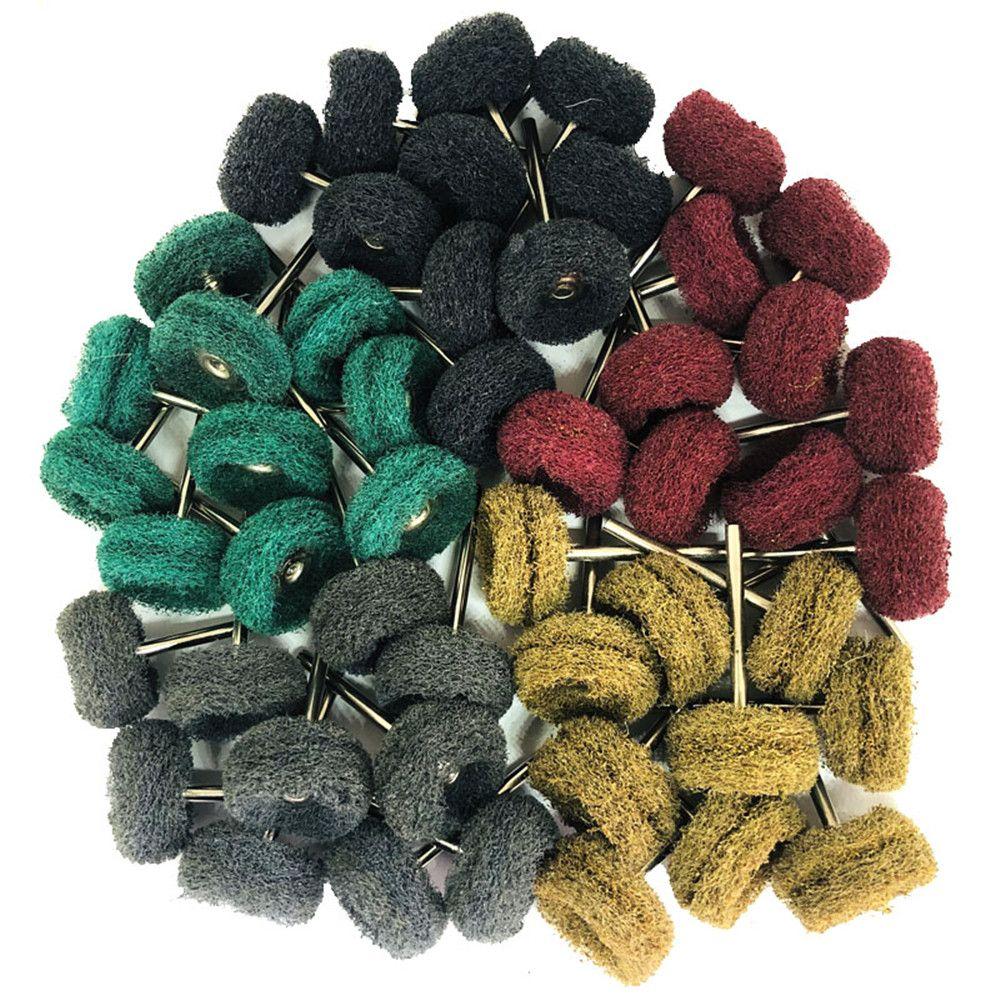10pcs Burnish Accessories Grinding Drill Abrasive Brush Polishing Wheel Nylon Buffing with 3mm Shank