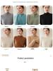 Women's Retro Cable Knit Cashmere Sweater: Autumn/Winter Half-High Collar, Thick, Loose Base Layer.