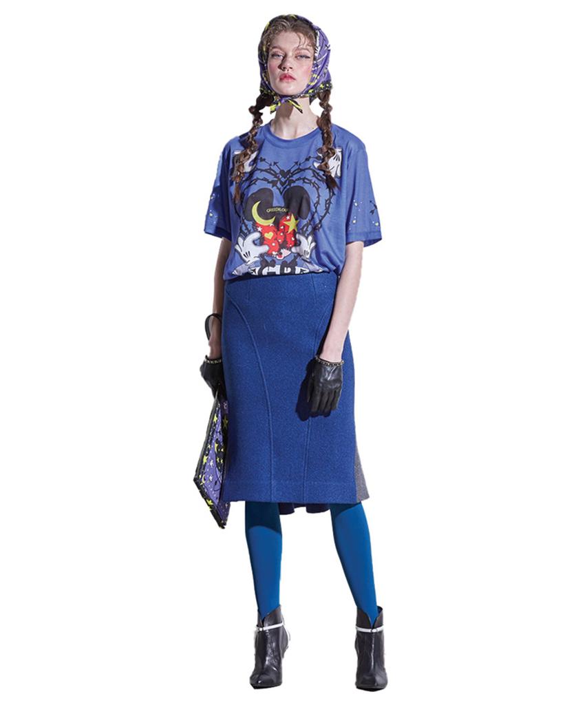 GREEDILOUS Blue One-Point T-Shirt