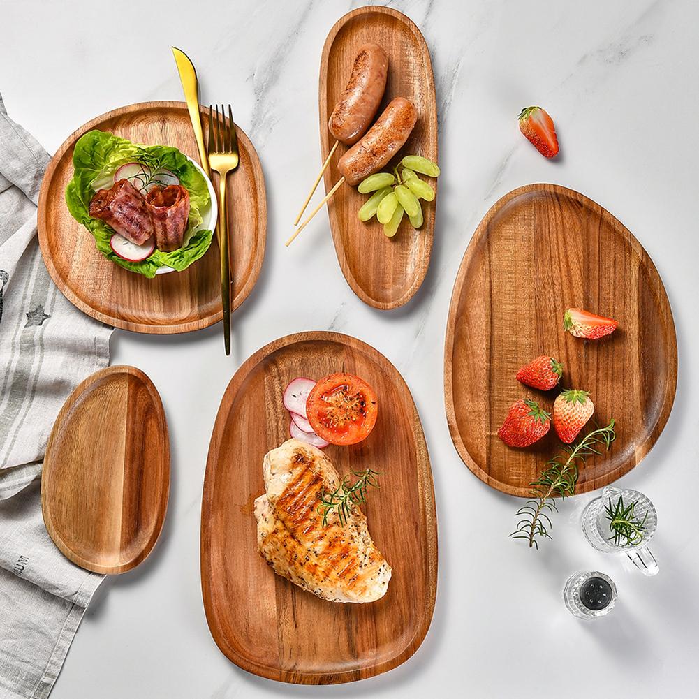 Dishes Snack Fruit Dessert Serving Tray Wooden Dinner Plate Dessert Dishes Fruit