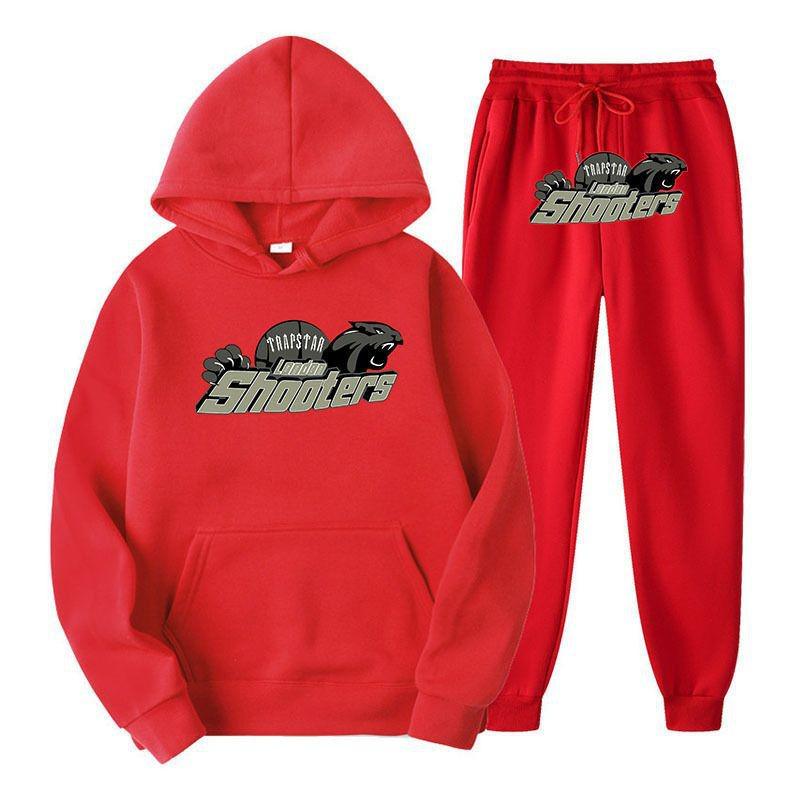 Trapstar Men's Hooded Sweatshirt Set - Fashionable and Versatile Style