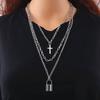 Mehrschichtige Ketten Halsketten Herren Lang Hip Hop Punk Kreuz Anhänger Anhänger Halskette Edelstahl Damen Charm Farbe Farbe Schmuck Give-Away