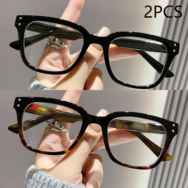 2/3PCS New Trendy Reading Glasses High-end Simple Square Frame Ultra-light Reading Glasses For Men And Women