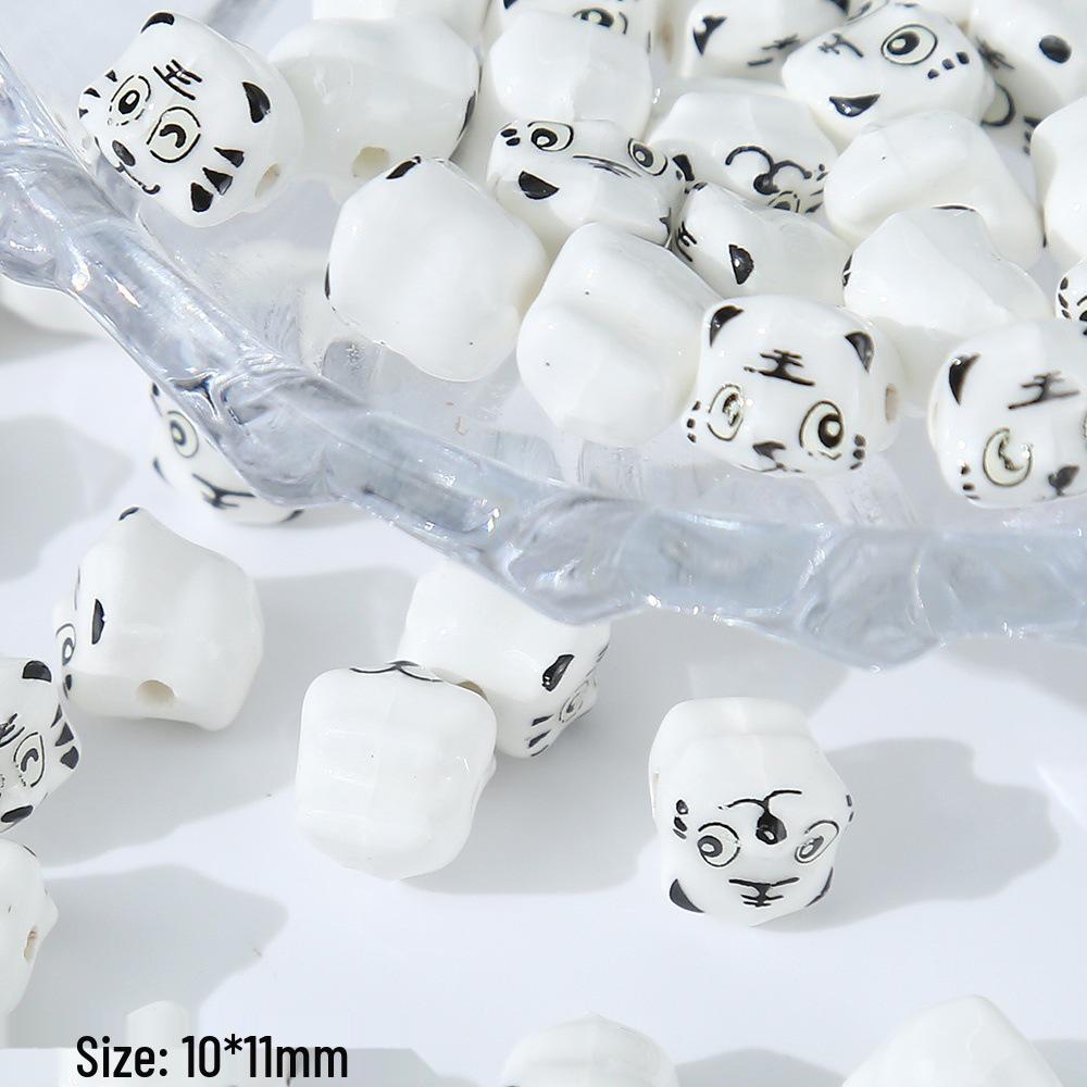 3D Ceramic Panda Heart Flower Beads for DIY Bracelets