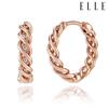 [ELLE Schmuck] 14K Rollender Cubic One-Touch Ohrringe (Vergoldet) ELGPEE485