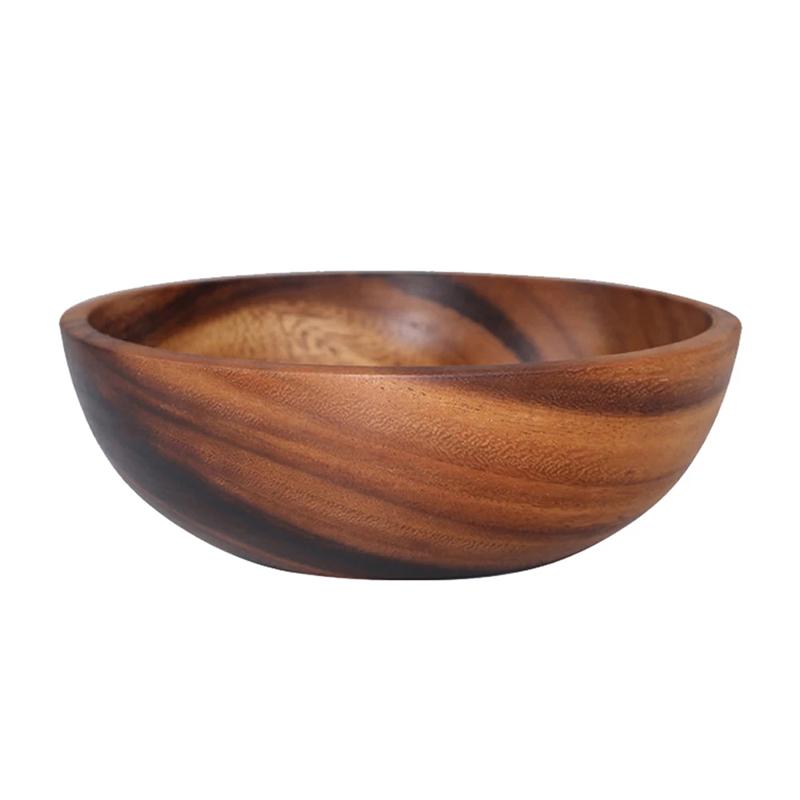 Salad Bowl Practical Durable Wooden Simple Storage Holder Kitchen Bowl Cutlery
