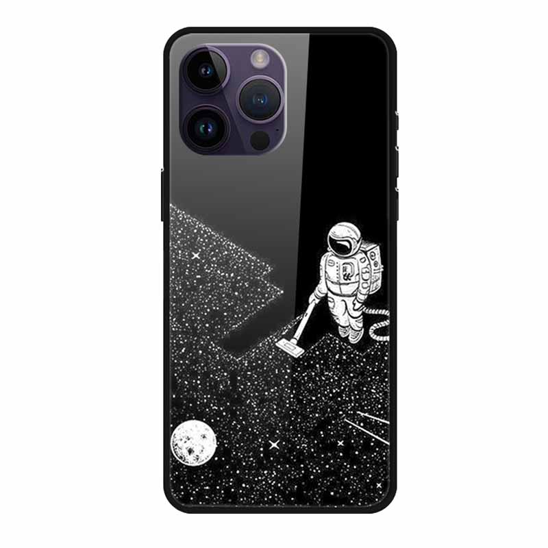 Glas-Rückseite für iPhone 16 Pro Max Handyhülle 16Pro Max Harte gehärtete Glas-Hülle für iPhone 15 Pro Max Hülle Weicher TPU-Stoßfänger