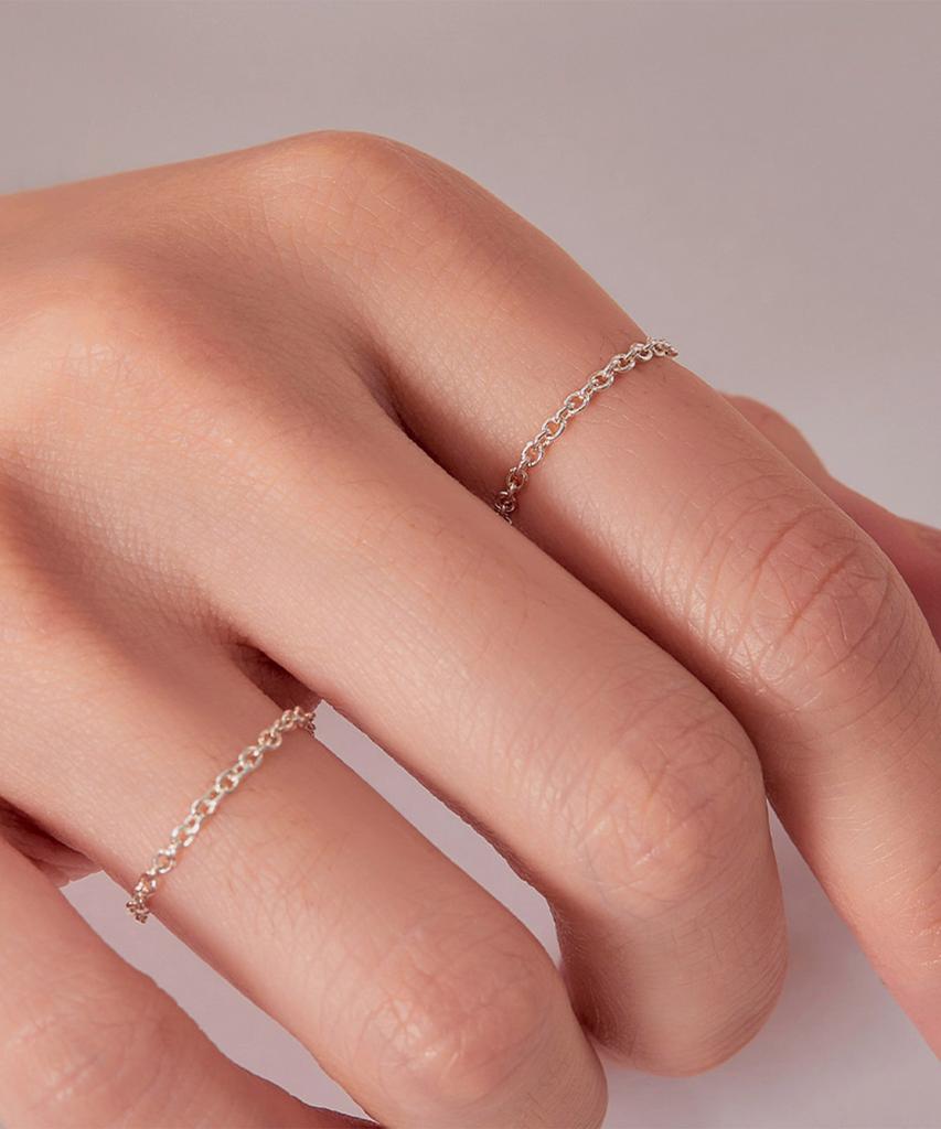 Helene Jewelry 925 Silver Ginger Chain Silver Ring (Type D)